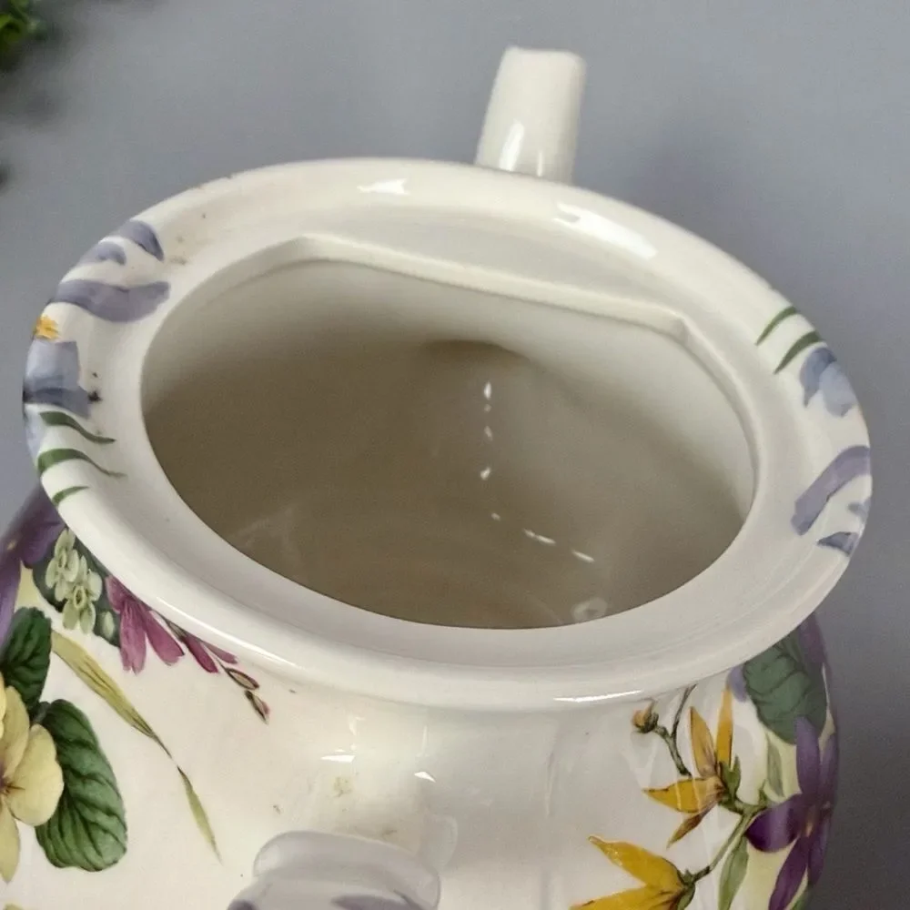 Sadler Duchess Pattern Teapot England Porcelain Violets Flowers 32oz Vintage